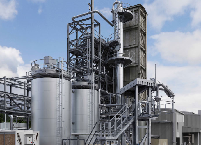 Picture of the Hydro-PRT processing plant at Teesside